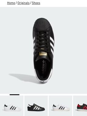 adidas Black, White, Gold SUPERSTAR ADV SHOES | Men size 10